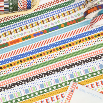 Yuxian Basic Washi Tape Set Showa Notes Retro Star Pull Strip Decorative Handbook DIY Collage Material