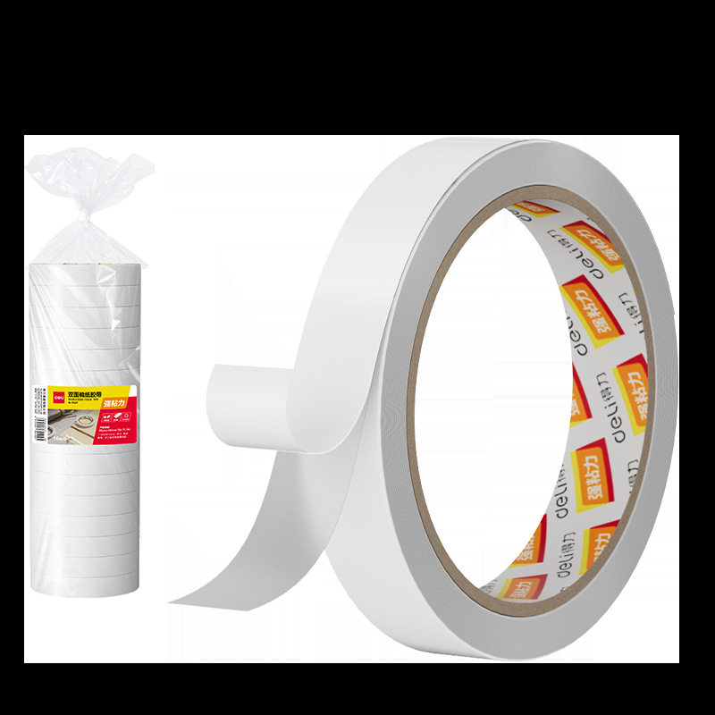 Deli 30402 double-sided adhesive tape 1.8cm * 10y white adhesive double-sided adhesive office supplies stationery