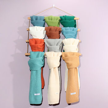 Creative log scarf rack wall-mounted shawl scarf display rack clothing store pantyhose pants multi-layer storage rack