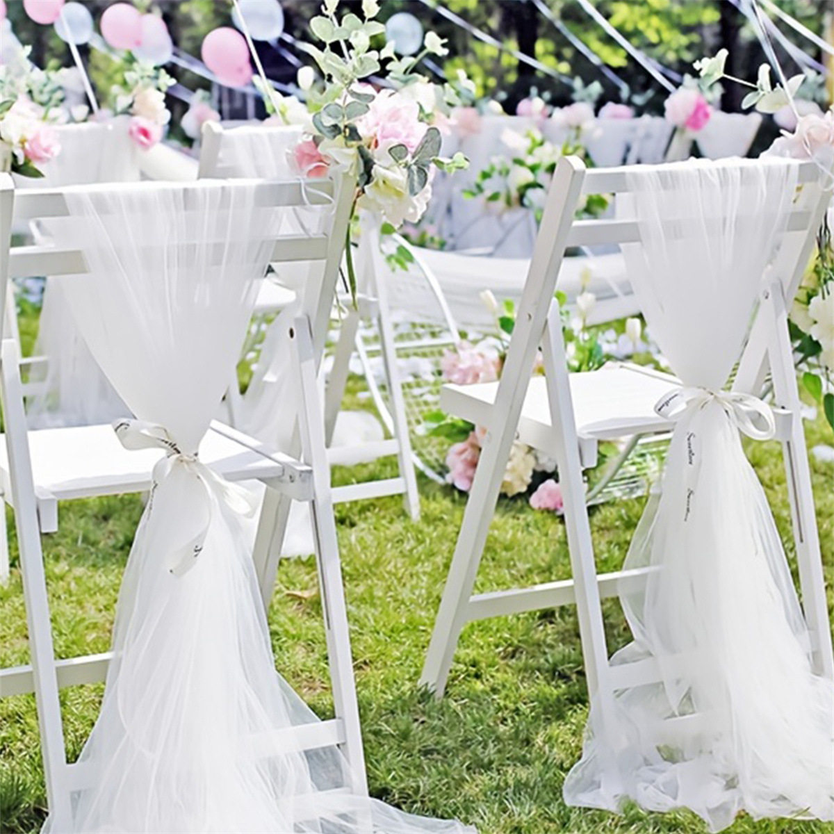 Cross-border arch gauze curtain outdoor lawn wedding arrangement mesh party holiday decoration organza in stock