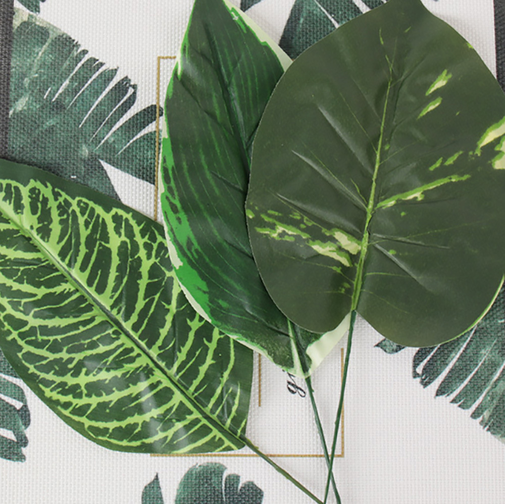 仿真人造植物叶子 单片绿叶春雨叶美人蕉 北欧家居风插花装饰配材