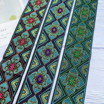 10 yards a roll jacquard ribbon ethnic lace geometric pattern clothing bag accessories width 5cm A- 2971