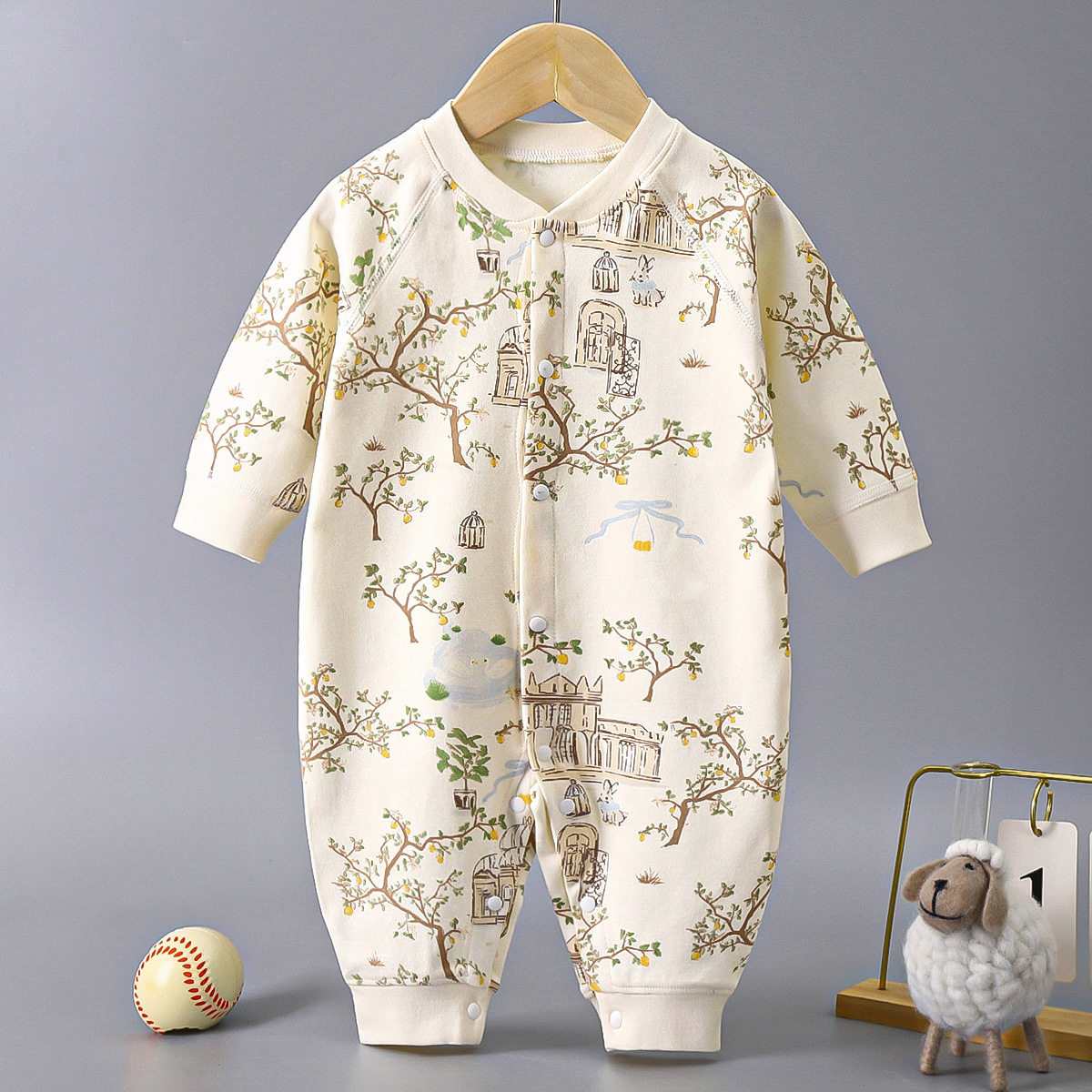 Baby Jumpsuit spring and autumn boys and girls baby Autumn romper newborn children's clothes pure cotton boneless Four Seasons romper