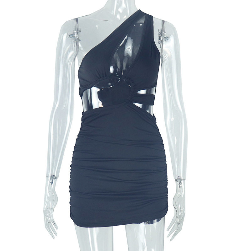 Casual Womens Dress Elegant Sleeveless Slim Fit Hollow Out Design Solid Color Perfect for Summer Events