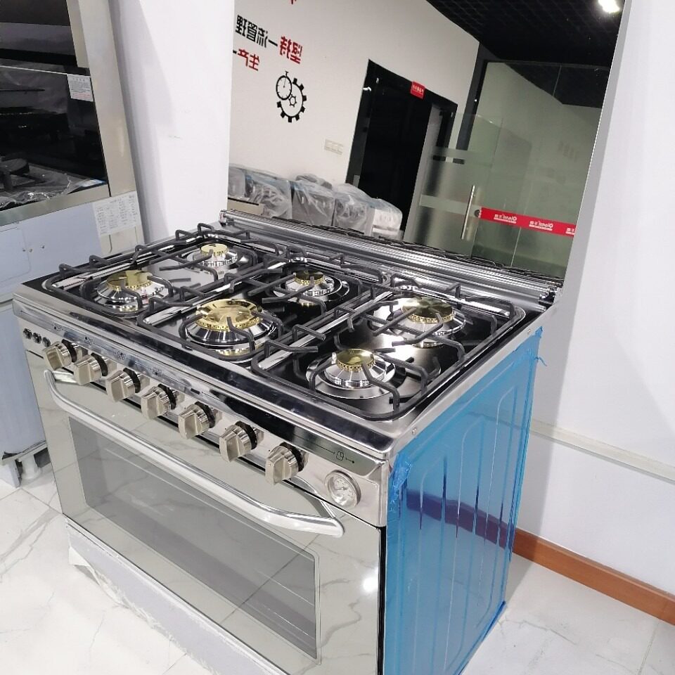 Gas stove with oven upright one-piece stove lighter 6 six burners gas plus 900 wide multi-function