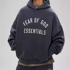 Essentials Hhh Complex 24Fw Campus Print Fleece-Lined Autumn and Winter Heavyweight Hooded Sweatshirt Loose Men and Women Trendy
