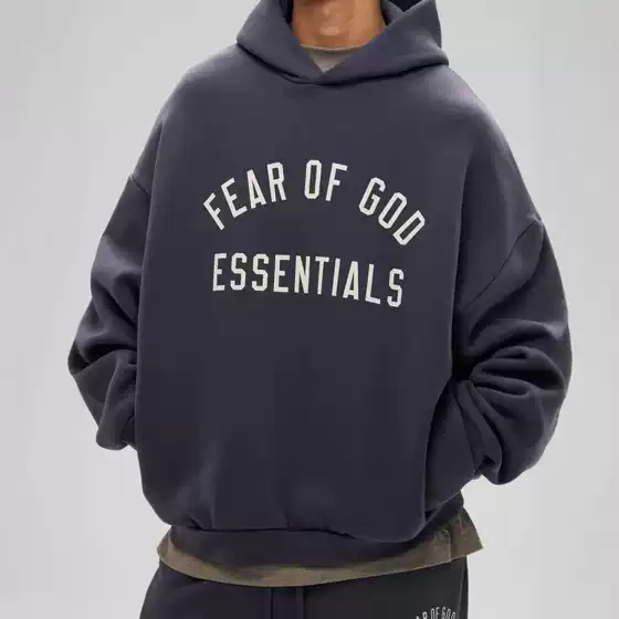 Essentials Hhh Complex 24Fw Campus Print Fleece-Lined Autumn and Winter Heavyweight Hooded Sweatshirt Loose Men and Women Trendy