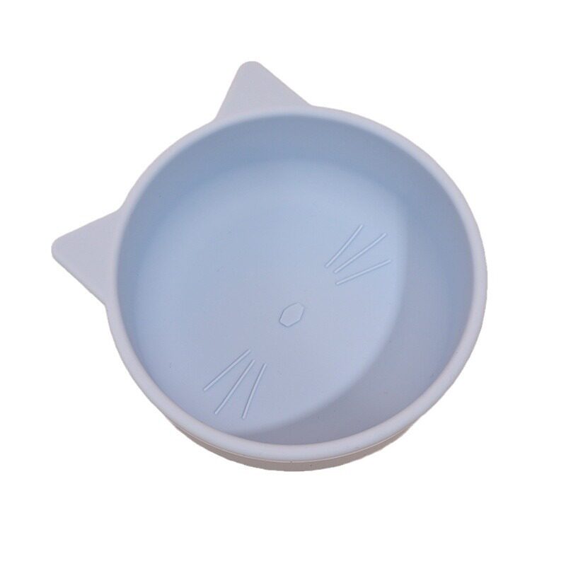 Children's Rice Bowl Silicone Bowl Cat Bear Baby Bowl Complementary Food Bowl Feeding Baby Training Silicone Bowl Non-Slip