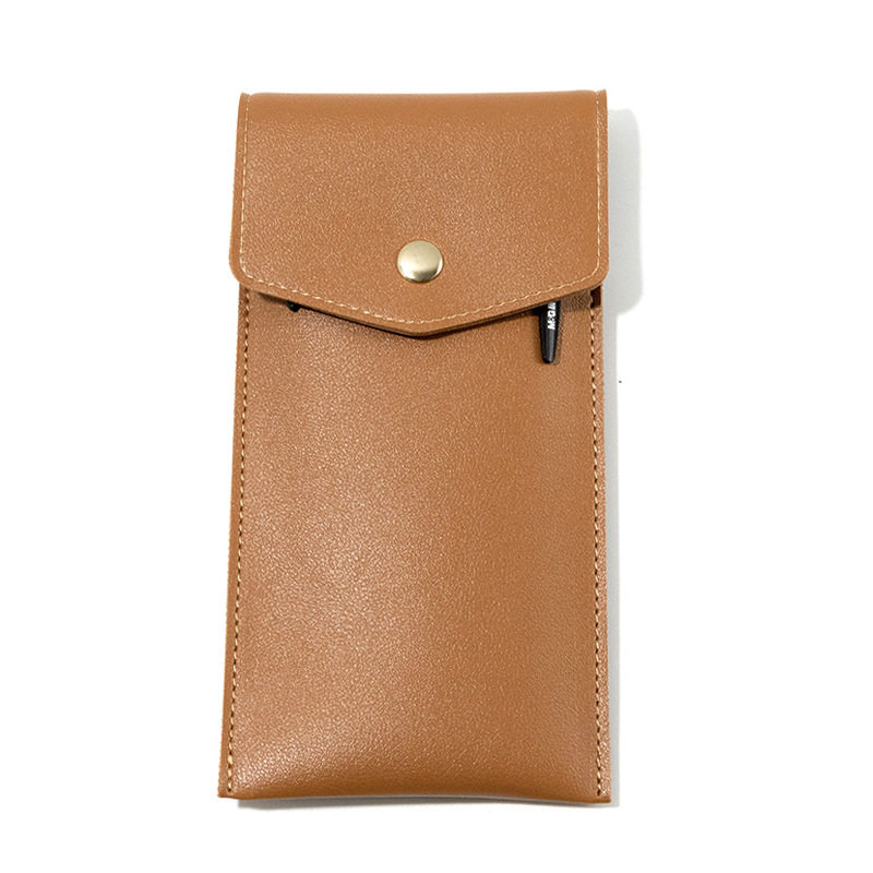 Creative and Simple Blank Leather Business Large-Capacity Stationery Bag Student Ballpoint Pen Fountain Pen Glasses Portable Storage Bag