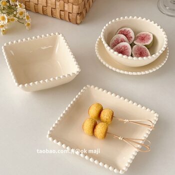 OK maji internet-famous fruit plate ceramic plate breakfast plate dessert bowl cake plate exquisite ins style plate tableware