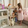 Wooden Toy Box Stuffed Toy Stuffer Organizer Living Room Corner Solid Wood Storage Bin Display Rack