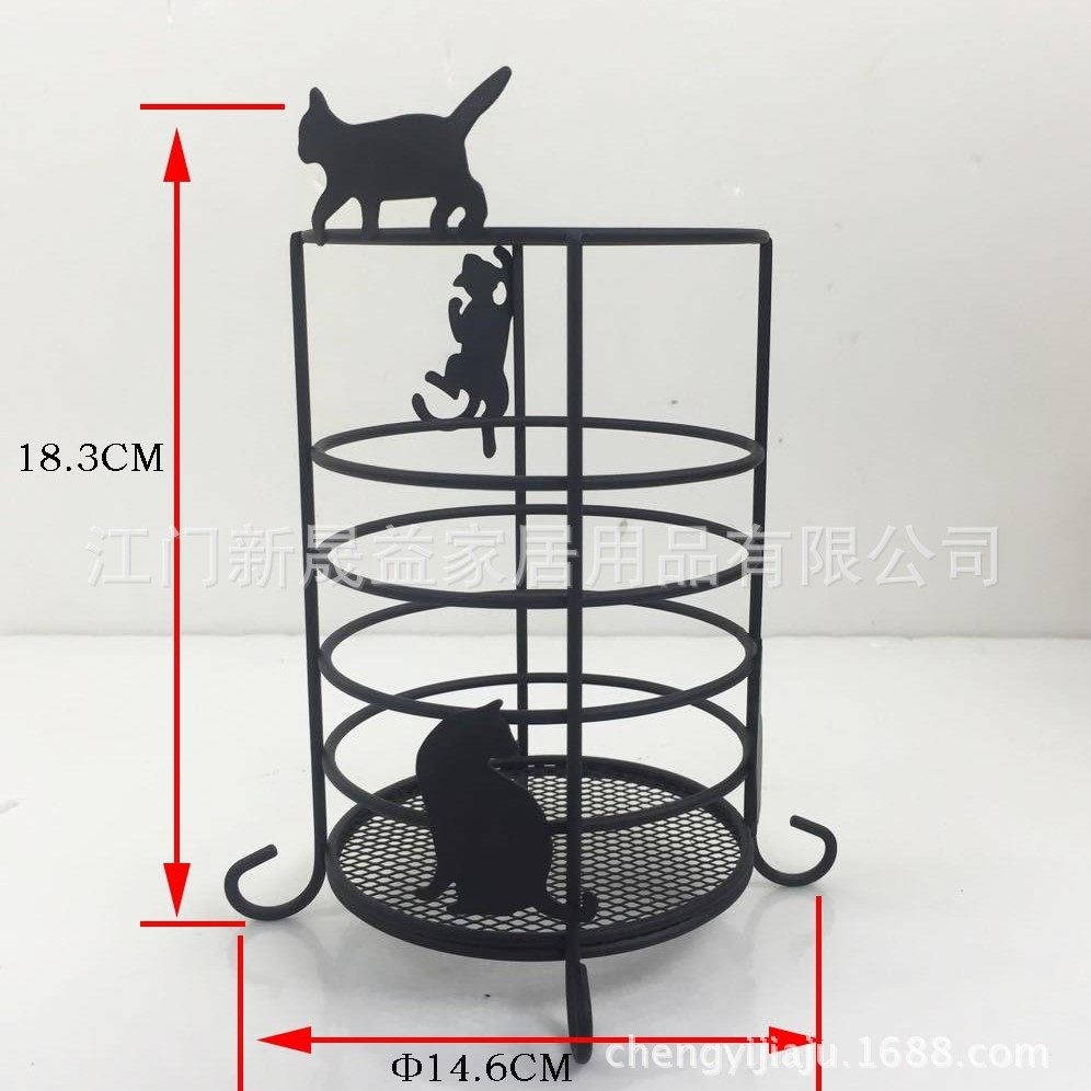 Vintage Cat Chopsticks Barrel Pen Barrel Desktop Multi-function Storage Basket Household Items