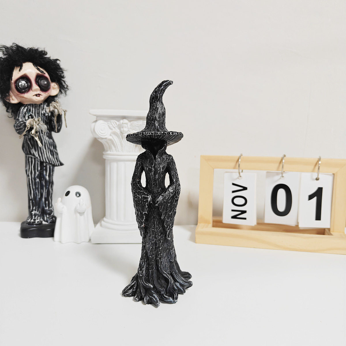 Cross-Border Amazon Resin Ornaments Halloween Crafts Ornaments Decoration Witch Ghost Ornaments Outdoor Decoration