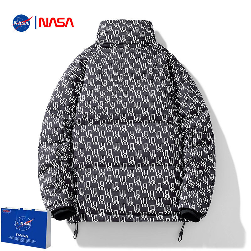 NASA Joint name 2023 Winter new stand collar down jacket men's loose all-match youth fashion brand casual jacket