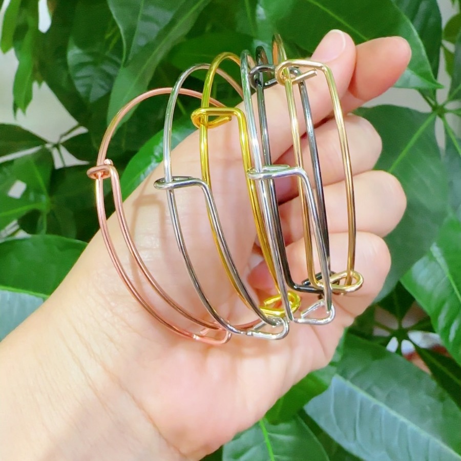 厂家直供欧美推拉手环DIY可活动调节手镯女钢丝镀金饰品潮流爆款