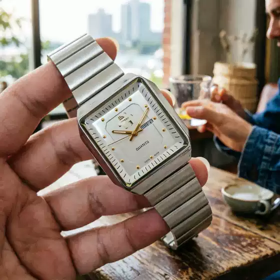 2026 Square Quartz Export Hot-Selling Model Precision g Watch Waterproof Steel Band Men's Dual Calendar Quartz Wristwatch