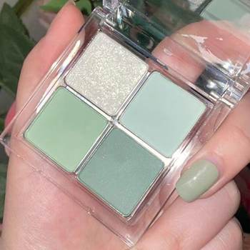 Capel Aqua Green Tulle Four-color Eyeshadow Plate Multi-use Matte Pearlescent Fine Flash Low Saturated Cosmetic Eyeshadow