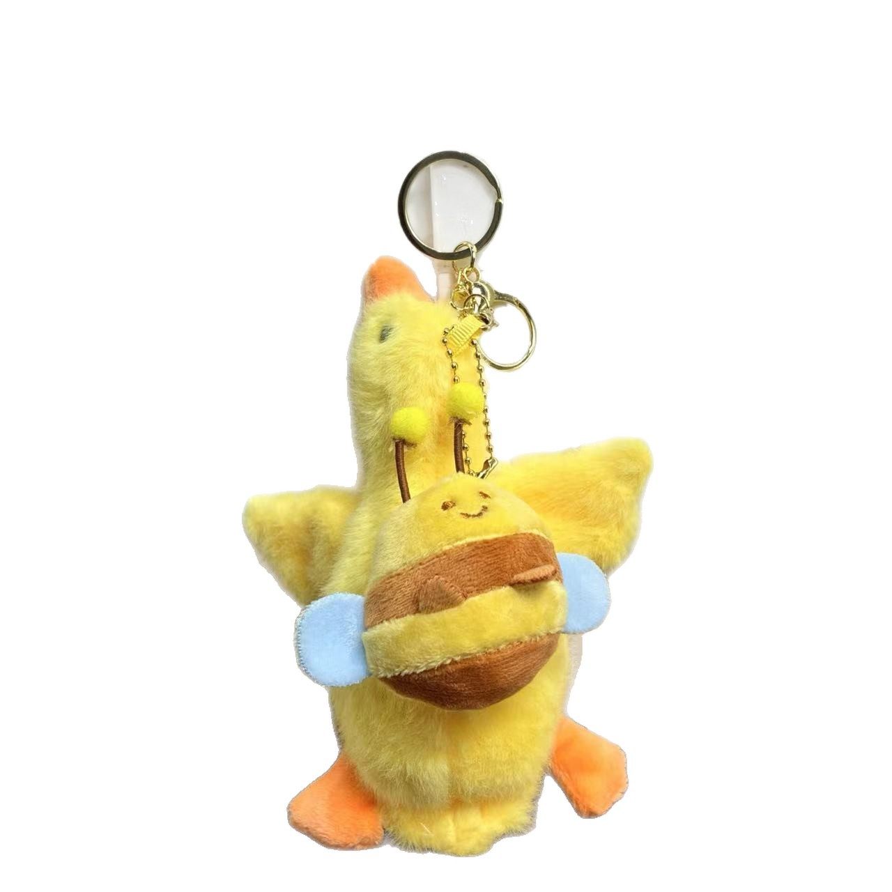 Cross-Border Cute Stretchy Big White Goose Stress Relief Fun Plush Pendant Doll Couple Keychain Bag Car Decoration