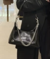 Oil wax leather silver chain