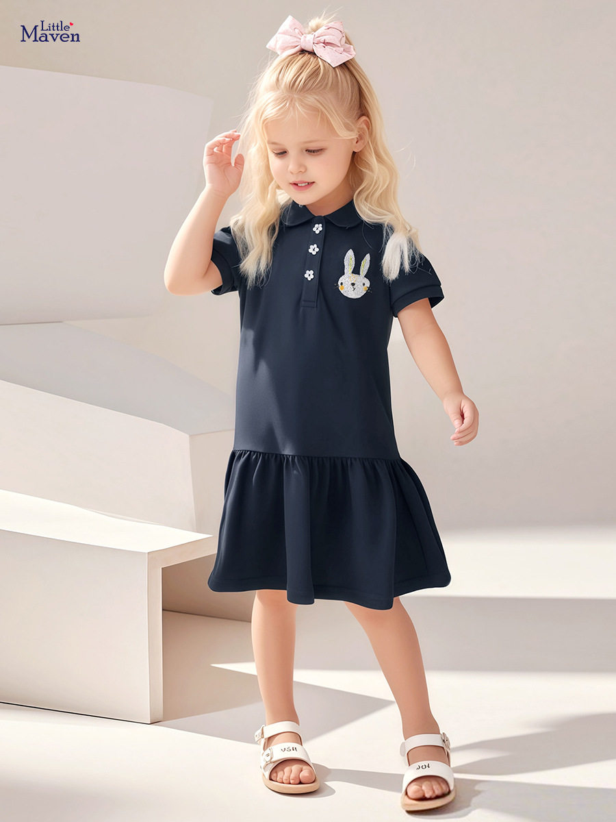 Short-sleeve Girls' Dress, Summer Cute Kids' Skirt, Cotton Kids' Dress