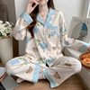 Maternity Pajamas for Spring, Autumn, and Summer, Thin Postpartum Sweat-Absorbing Maternity Sleepwear, Adjustable Nursing Loungewear