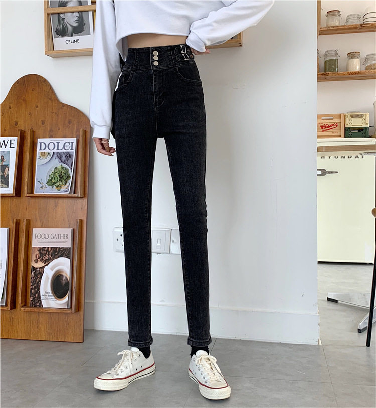 High Waisted Slim Fit Stretch Denim Pencil Pants Versatile Comfortable Trendy Spring Fashion for Women Wholesale