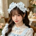 Blue bow lace headband ll5-02