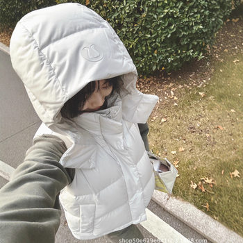 Lulu Four-Panel Puff Vest Autumn and Winter Women's Short Detachable Hooded Warm Lightweight down Jacket