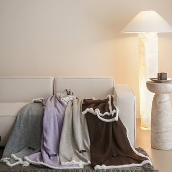 Light Luxury Knitted Wool Hand-Knitted Blanket Office Lunch Break Blanket Air-Conditioned Room Sofa Shawl Blanket All Year Round