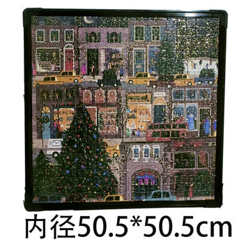 Square Puzzle Picture Frame 500 Pieces Square Photo Frame Mounting Display Outer Frame Christmas Ornaments