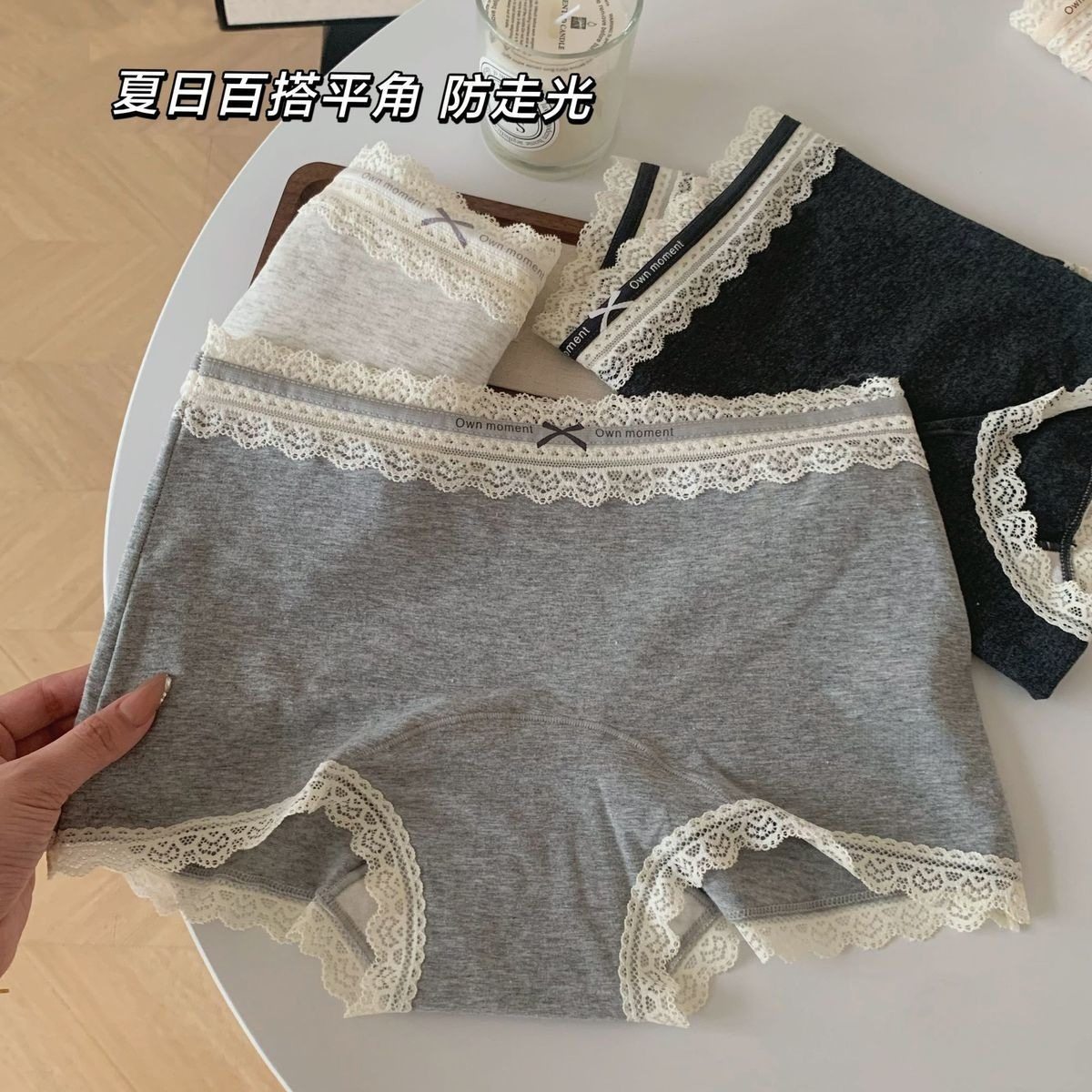 Plaid Pure Cotton Women's Boxer Briefs 10A Antibacterial Extended and Widened Antibacterial Bottom Crotch Seamless Women's Simple Underwear for Women