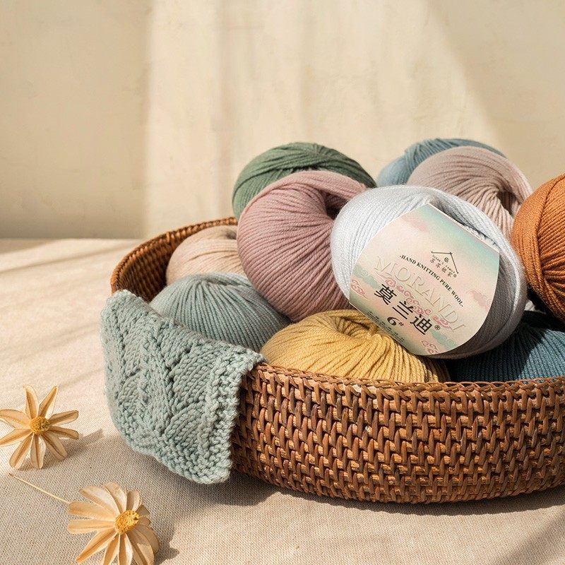 Su Su Jie's Morandi 6# Australian Merino Wool Hand-knitted Clothes Hat Scarf Wool Group