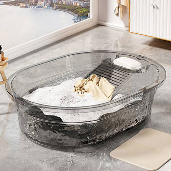 High-End Transparent Washboard for Home Student Dormitory Laundry Basin Laundry Basin Integrated Washbasin Non-Slip Washboard