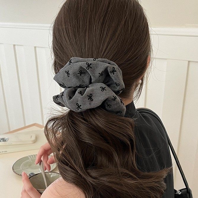Elegant Bow Polka Dot Scrunchie for Women 2025 New Bun Hair Tie High Elasticity Durable Hair Band