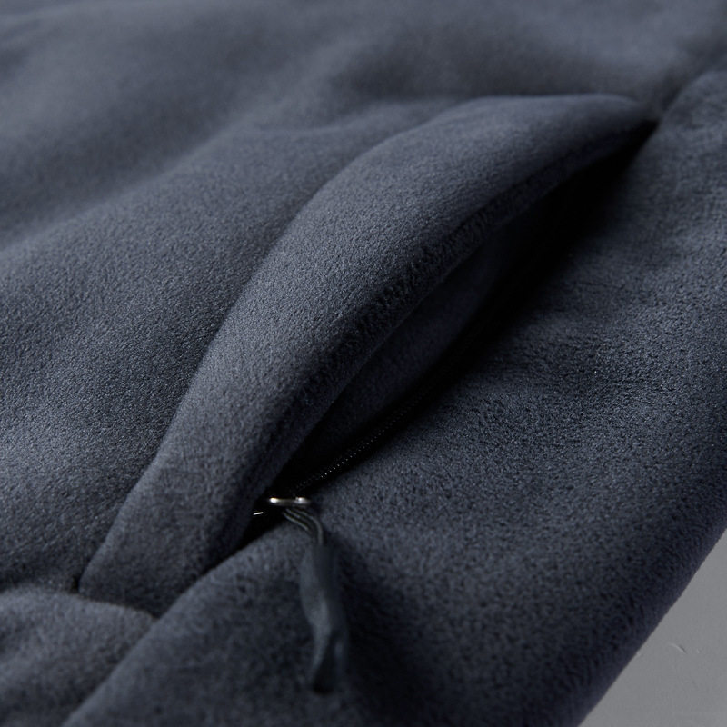 冬季银狐绒套装男连帽加绒卫衣中老年加绒套装时尚潮流休闲服装男