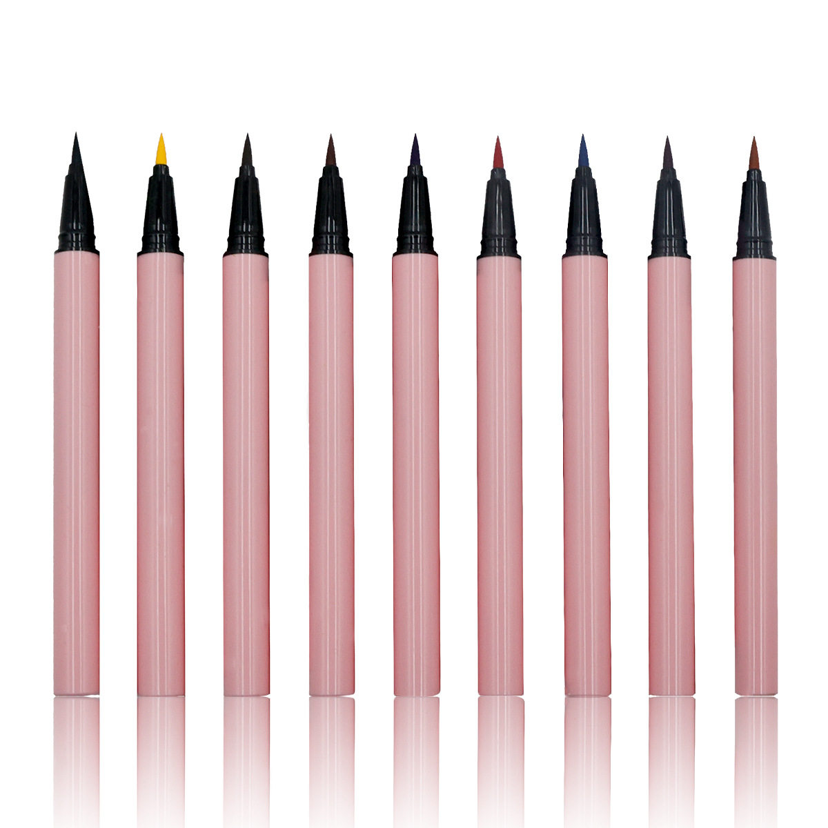 Cross-border pink 24-color LOGO-free non-blooming waterproof durable quick-drying cotton core eyeliner Eyeliner