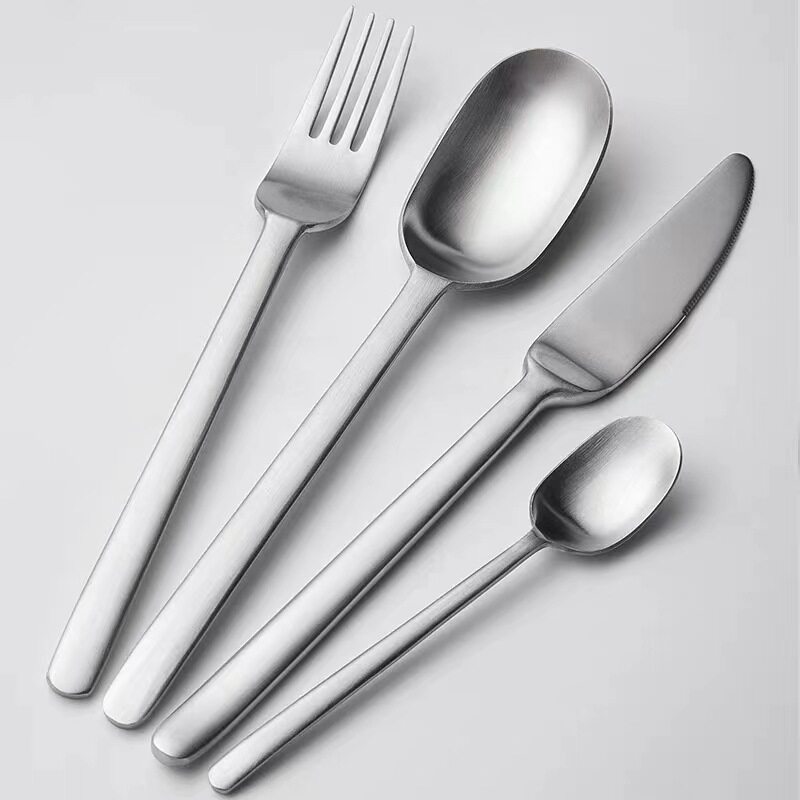 Factory Direct Stainless Steel Knife, Fork and Spoon Set Western-style Hotel Dining Table Household Matte Tableware Set Steak Knife and Fork