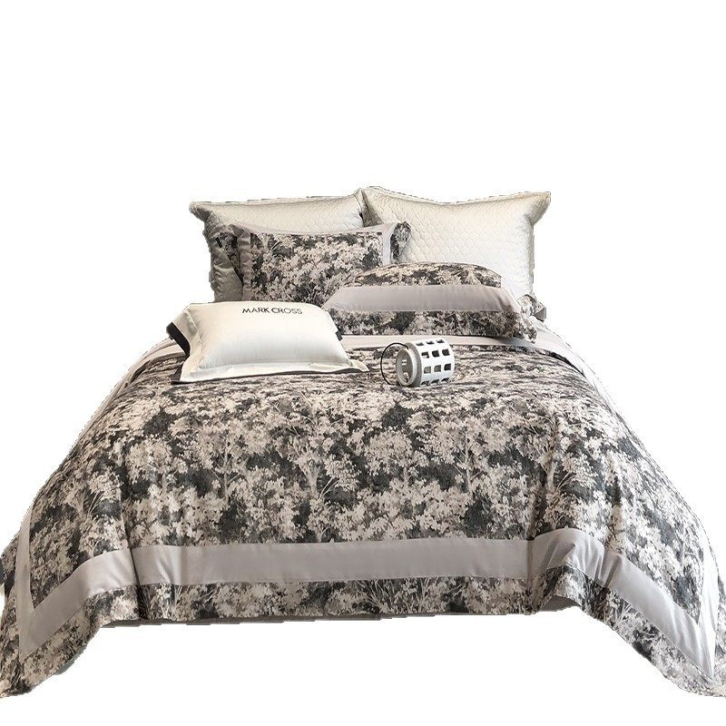 Mark Cross New Product 100-Count Long-Staple Cotton Brushed Four-Piece Set Pure Cotton Autumn and Winter Thickeneded Warm Quilt Cover