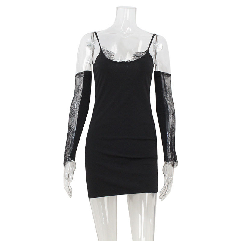 Elegant Womens Lace Trimmed Bodycon Dress Sexy Sleeveless Design Slim Fit Stylish Occasion Wear Wholesale Available
