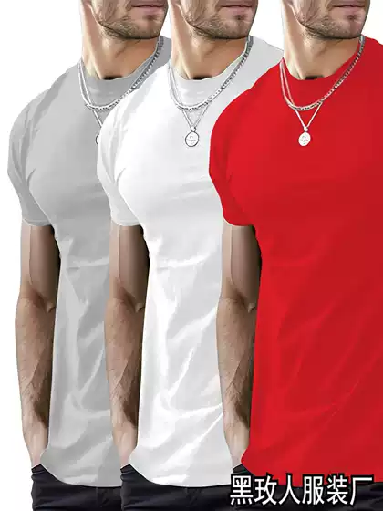 Cross-border European and American Fashion Solid Color Crew Neck Short Sleeve T-Shirt Stylish Regular Fit Tee Unisex Top