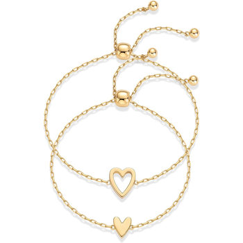 Explosive women's love hollow-shaped pendant single suit ins wind adjustable love friendship two-piece bracelet