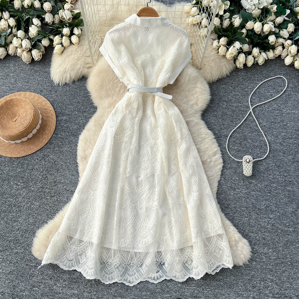 Lace Dress for Women Elegant Embroidery Unique Design Summer Style Perfect for Formal Events Wholesale Available