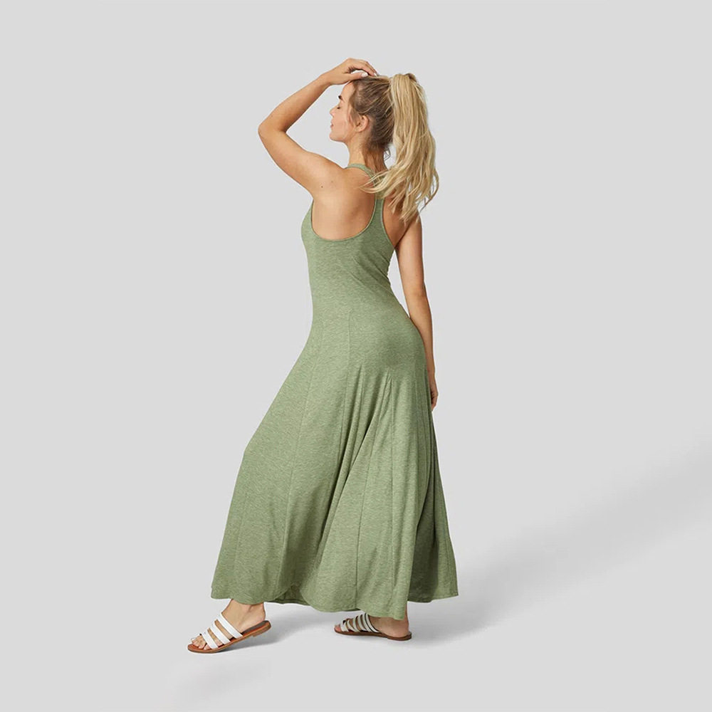 Comfortable Casual Knitted Dress Waist Defining Flared Hem Colorful Cotton Perfect for Spring Summer Events