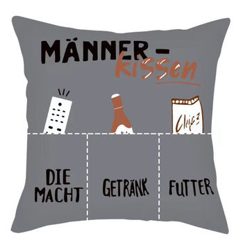 Cross-border gray European German creative storage pillow case with pocket remote control mobile phone sofa pillowcase