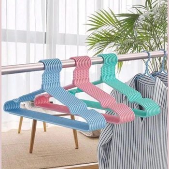 Home Thickened Plastic-Coated Clothes Hanger, Extra-Large Clothes Hanger, Winter Cotton-Padded Jacket Hanger, Household Clothes Support, Traceless Clothes Hanger