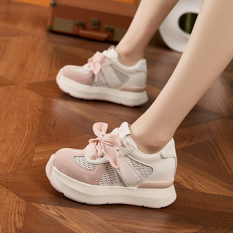 Sandal cao gót nữ hở mũi quai ngang đế wedge – gót siêu cao 8 cm — Quả cầu, Hồng, Gạo trắng