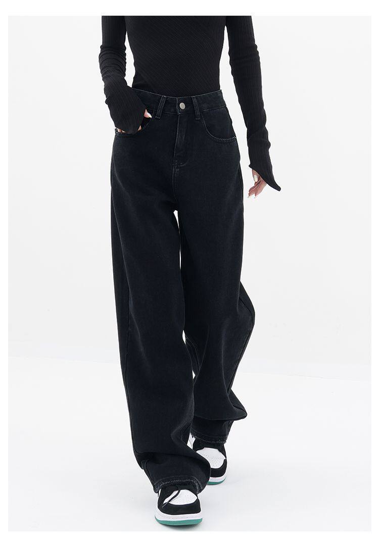 Womens Loose Fit Straight Leg Jeans High Waisted Flattering Versatile Casual Wear for Spring and Autumn Wholesale