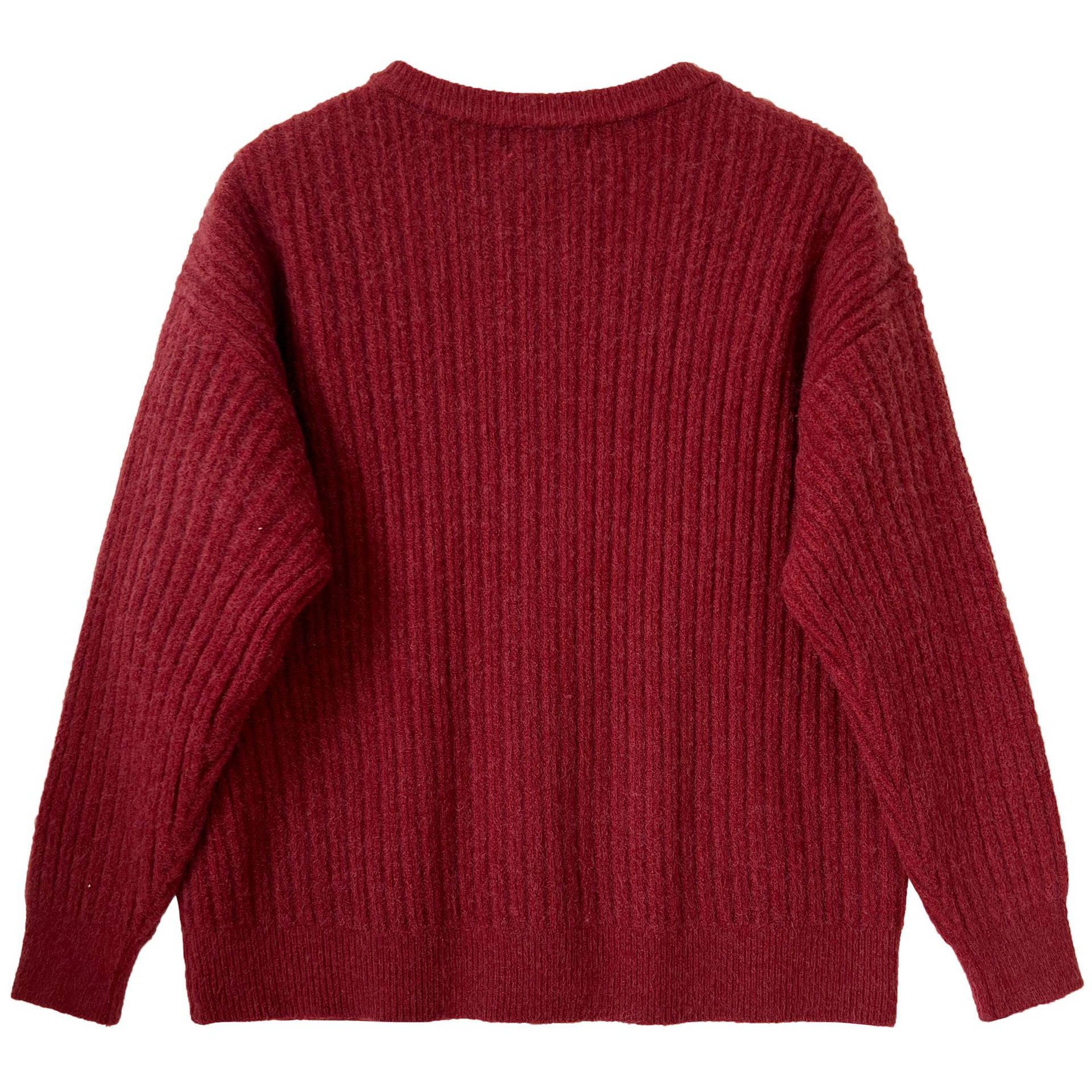 红色针织开衫800背面