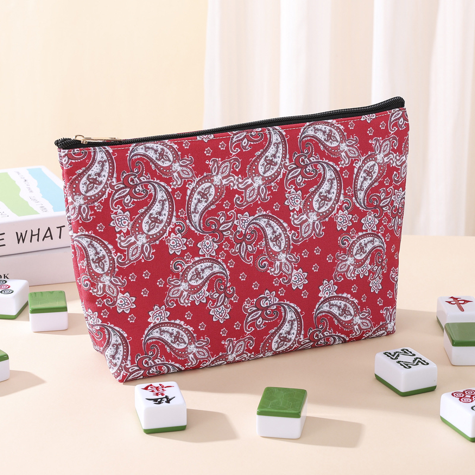 Amazon's Cross-Border Popular Cashew Mahjong Bag Portable Hand-Held Cosmetic Bag Multi-Functional Portable Travel Toiletry Bag