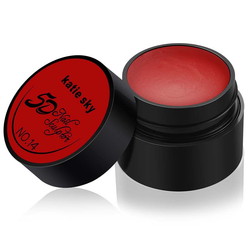 Cross-Border Japanese-Style No-Wash Carved Glue Manicure Stereo Relief Modeling Glue White 3D Mold Phototherapy Nail Polish Glue 16 Colors